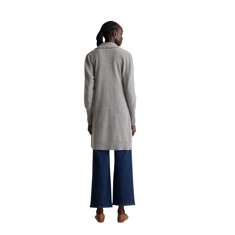 Quince Mongolian Cashmere Duster Cardigan Gray Size M 100% Cashmere Minimalist - Picture 3 of 9